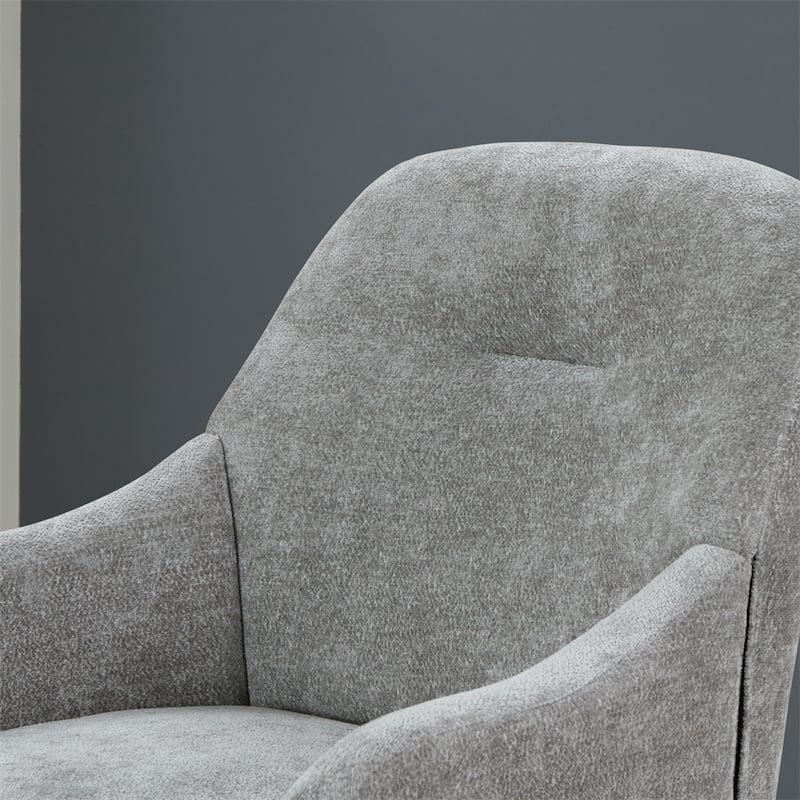 Chenille Armchair,Modern Style Accent Chair w/Wood Legs,Comfy Design