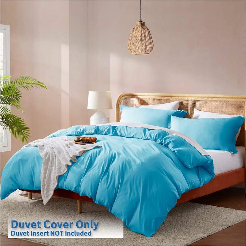 Nestl Ultra Soft Double Brushed Microfiber Duvet Cover Set with Button Closure