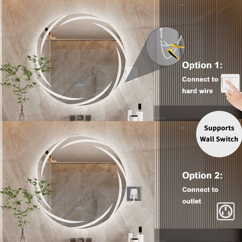 Waterproof Anti Fog LED Bathroom Mirror With Touch Button