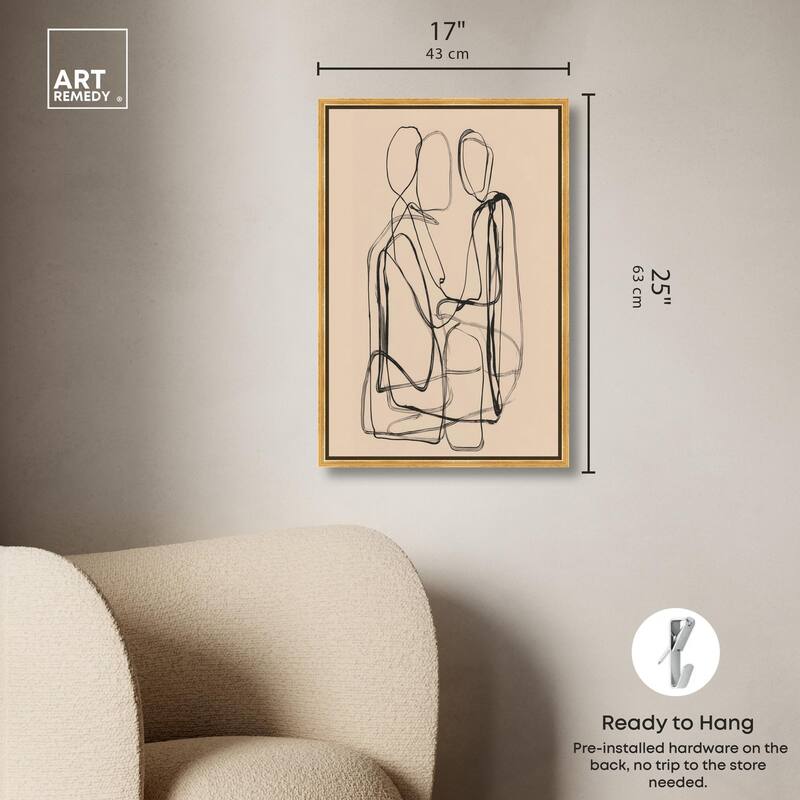 Embrace of Lines III Canvas by Art Remedy