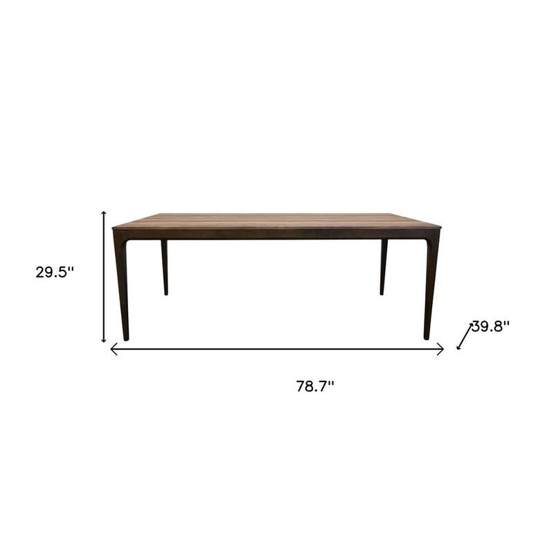 HomeRoots 79" Walnut Wood Dining Table - 78.70 in. x 29.50 in. x 39.80 in.