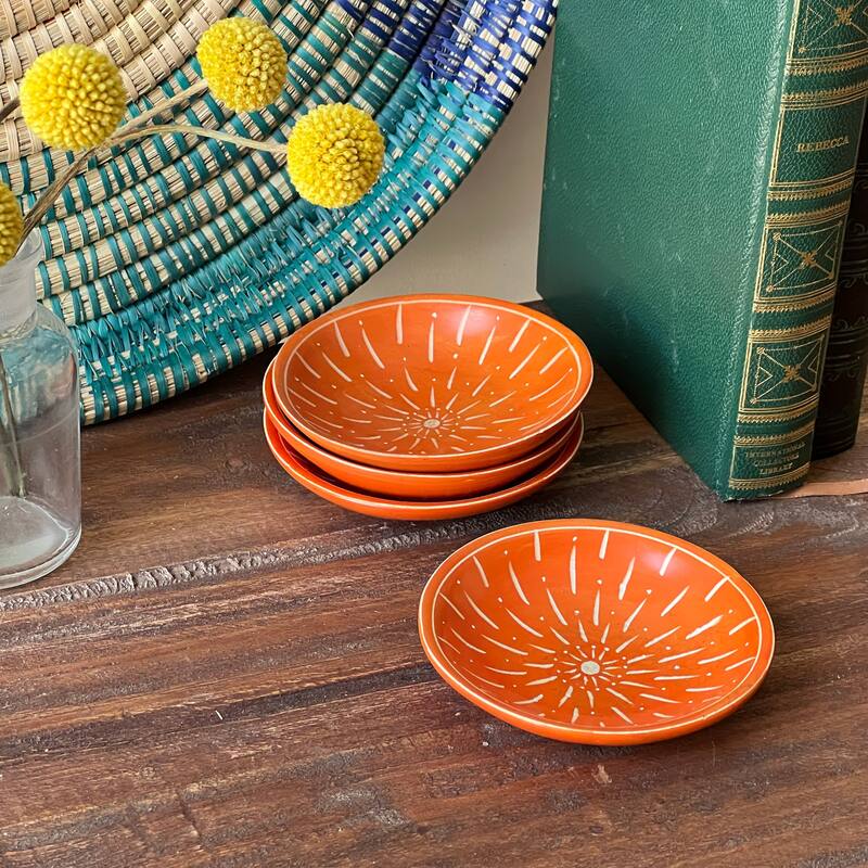 Soapstone Design Carved Dishes, Set of 4