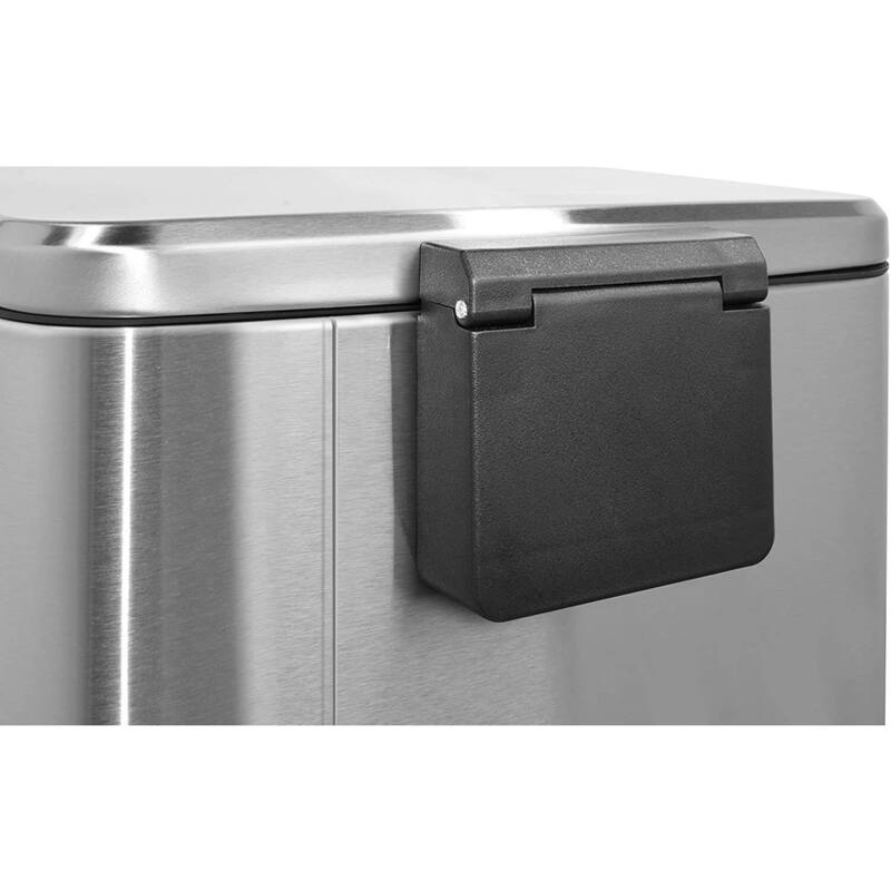Innovaze 1.3 Gal./5 Liter Rectangular Stainless Steel Step-on Trash Can for Bathroom and Office