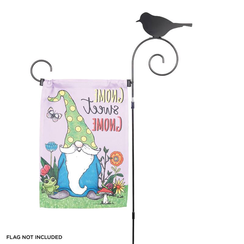 Alpine Corporation Decorative Garden Flag Holder Stakes, Outdoor Metal Flagpole Stands Design for Patio & Garden Décor