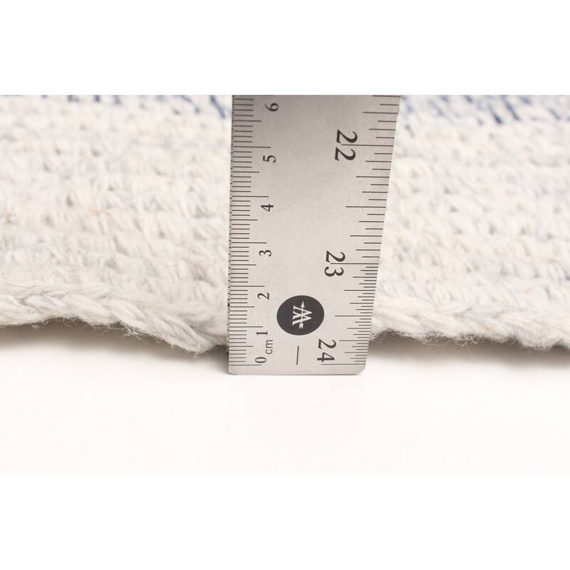 ECARPETGALLERY Braid weave Sienna Dark Navy Wool Rug - 3'11 x 3'11