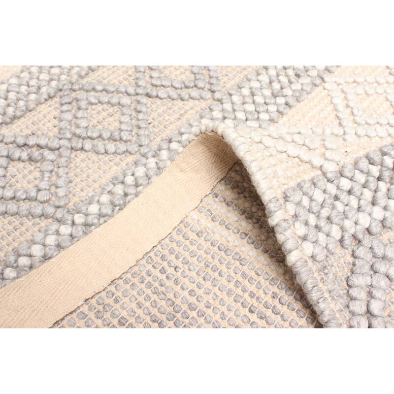 ECARPETGALLERY Braid weave Sienna Beige Wool Rug - 5'1 x 7'5