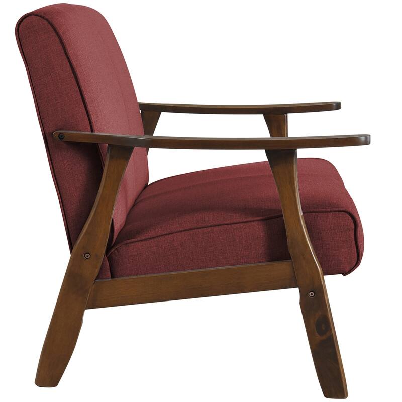 CraftPorch Wenge Wood Mid-Century Modern Linen Loveseat