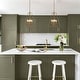 preview thumbnail 15 of 28, LALUZ Modern 4-Light Black Gold Chandelier Lantern Pendant for Kitchen Island Dining Room