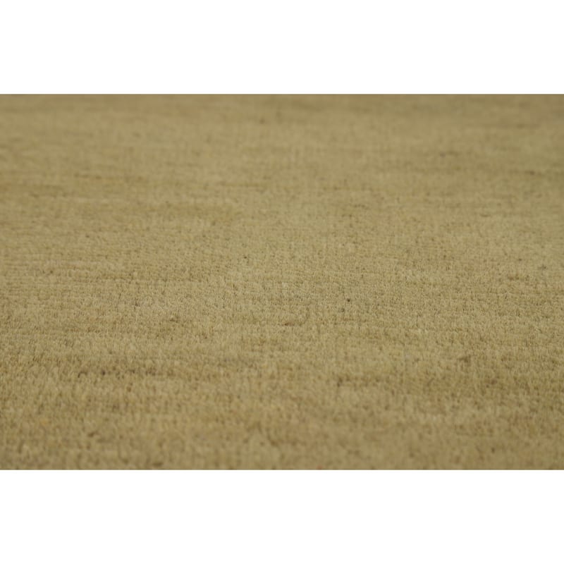 Green Gabbeh Modern Runner Rug Hand-Knotted Wool Carpet - 2'11"x 9'8"