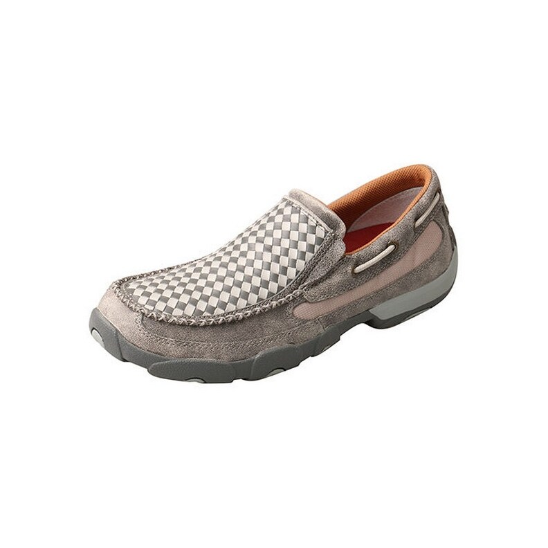 Shop Twisted X Casual Shoes Mens Boat Style Leather Woven Gray