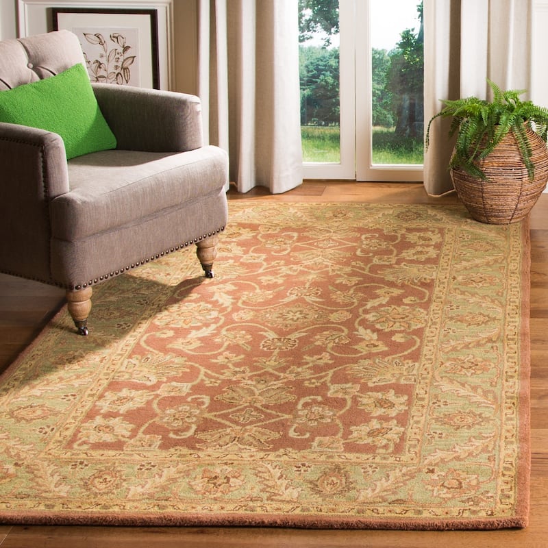 SAFAVIEH Handmade Golden Effie Tomika Traditional Oriental Wool Rug - 8'3" x 11' - Rust/Green