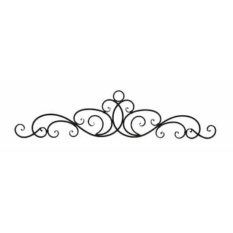 Antique Bronze Finish Scroll Wall Hanging Door Pediment - 12 X 54 X 1 inches