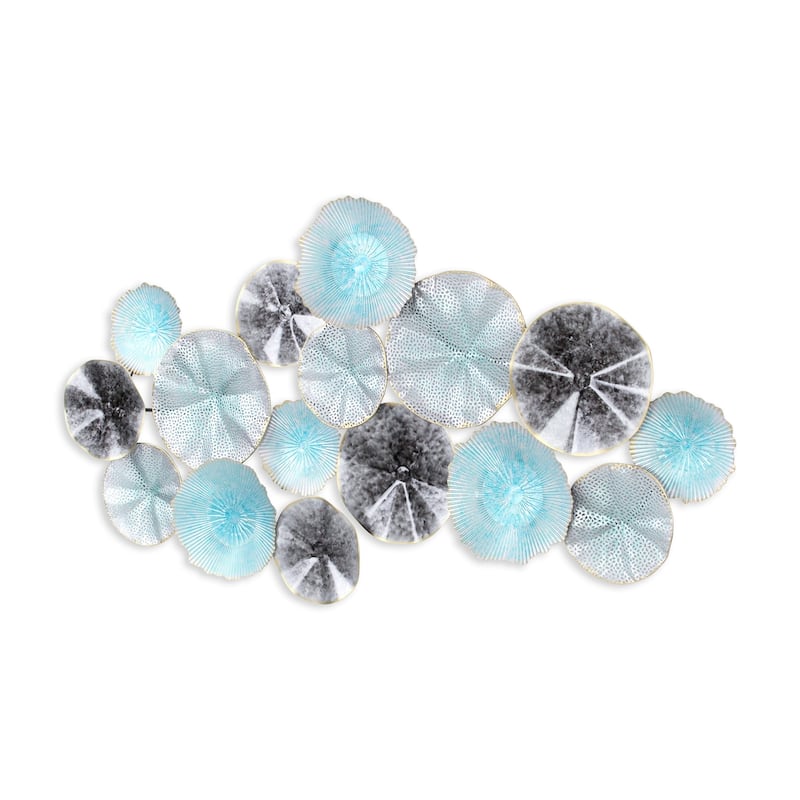 Astoraforge Multicolor Metal Coastal Multi Dimensional Flower Burst Wall Decor