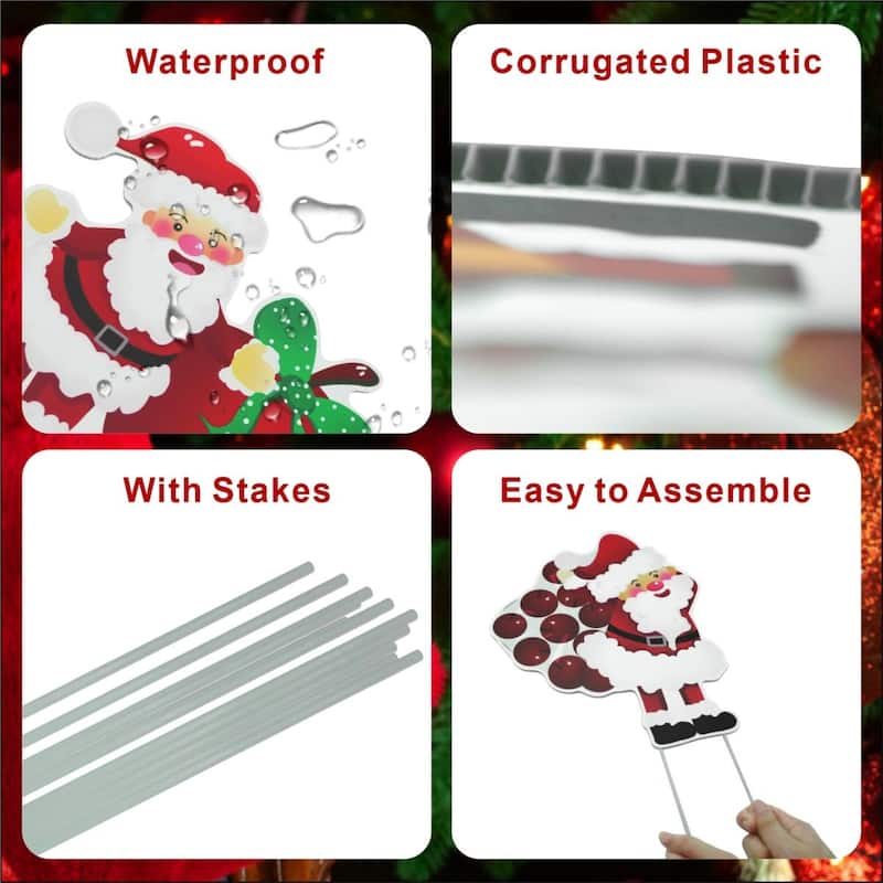 10PCS Christmas Decorations Outdoor Yard Signs Stakes Decorations