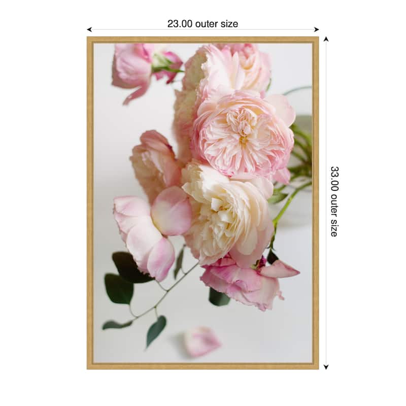 Kate and Laurel Sylvie Soft Pink Flower Bouquet Framed Canvas by Kristy Campbell