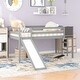 preview thumbnail 37 of 46, Twin size Loft Bed Wood Bed with Slide, Stair and Chalkboard, White