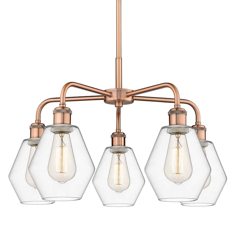 Innovations Lighting 516-5CR-16-24 Cindyrella Chandelier Cindyrella 5 - Antique Copper / Clear