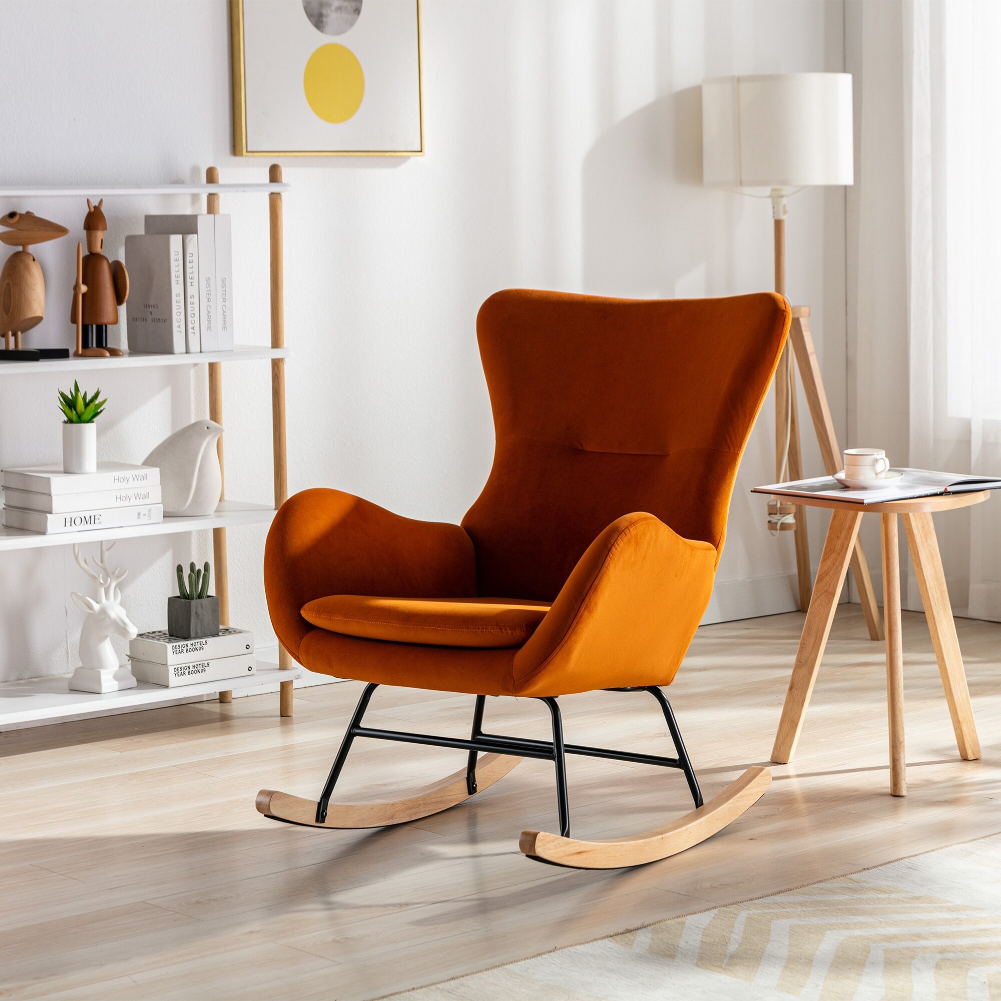 Rocking cheap chair velvet
