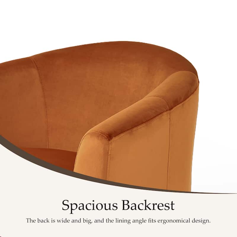 Set of 2 Velvet Swivel Accent Chairs Barrel Chairs with Plush Cushion