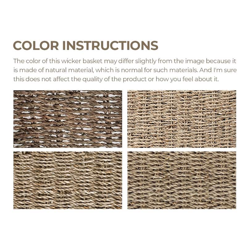 2-Pack Hand-Woven Storage Baskets with Wooden Handles, Wicker Basket for Organizing, Gift Choice