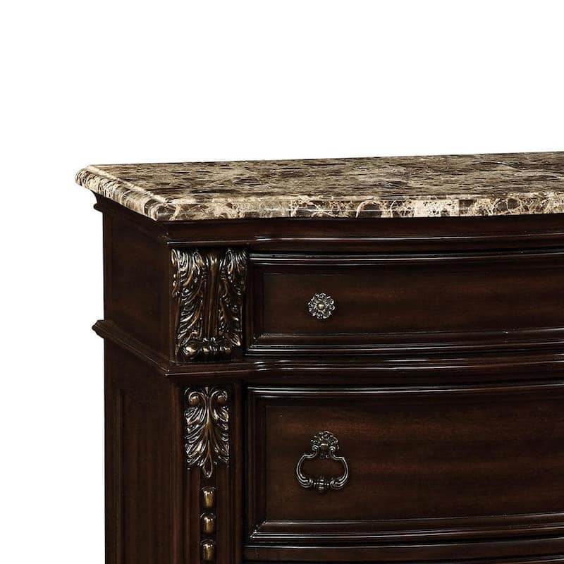 1pc Nightstand Solid wood 3-Drawers