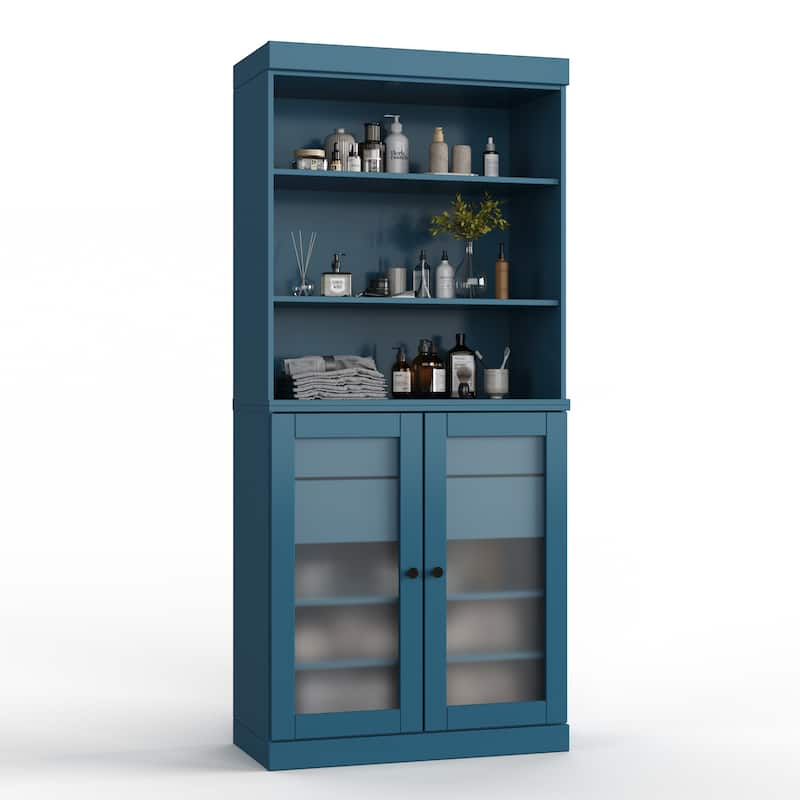 100% Solid Wood 32" Bathroom Cabinet with Optional Doors, 2-Drawers by Palace Imports