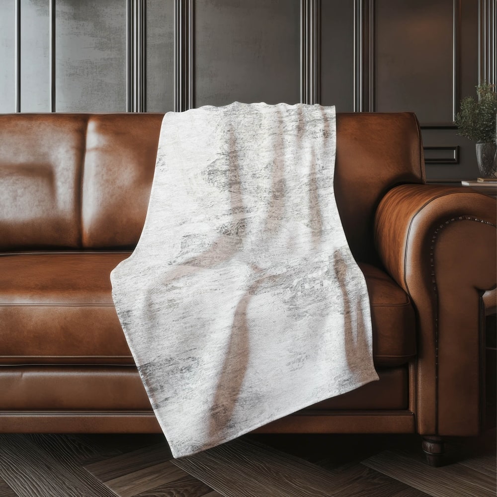 Premium Machine Washable Modern Abstract Sherpa Throw Blanket