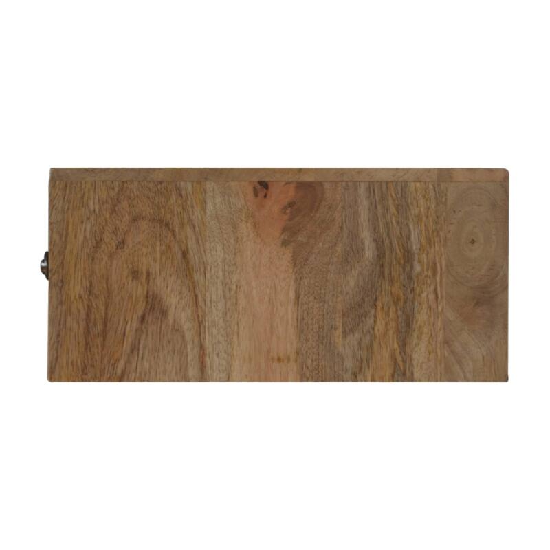 Artisan Furniture Solid Wood Floating Line Carved Nightstand, Brown