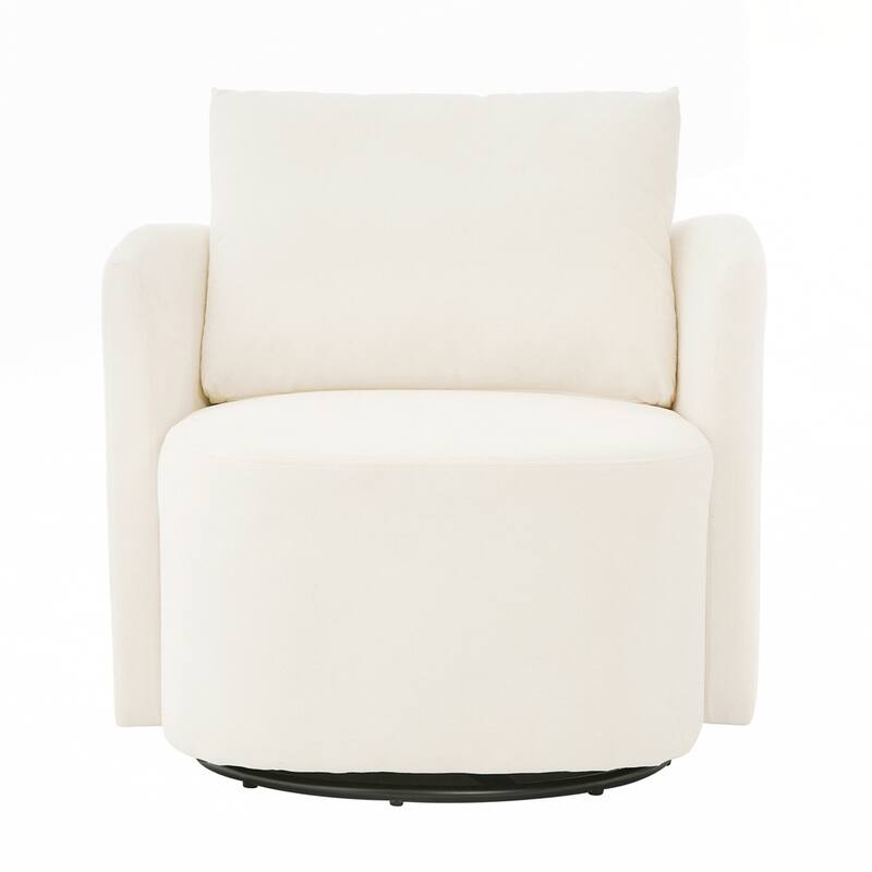 Upholstered Swivel Sofa Chair with Curved Desig