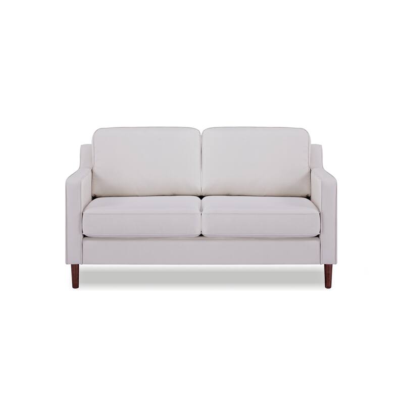Artdeco Home - Sedona Modern Loveseat Sofa, Faux Linen / Vegan Leather Couch