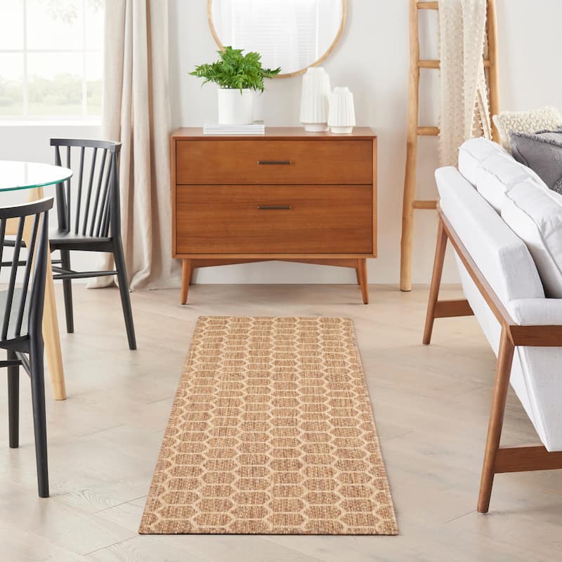 Nourison Reversible Indoor Outdoor Indoor/Outdoor Geometric Area Rug