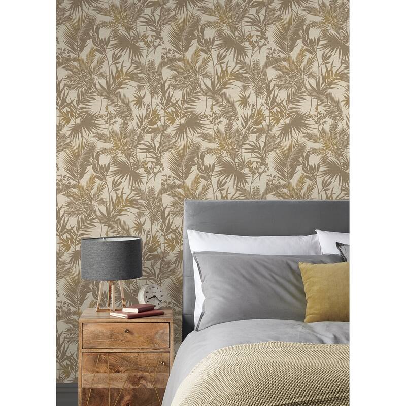 Advantage Saura Brown Frond Wallpaper