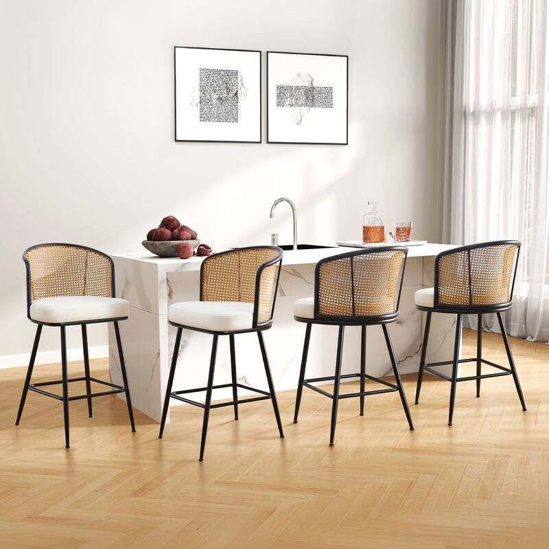 26"/29" Rattan Upholstered Bar Stool /Counter Stools Set of 2/3/4