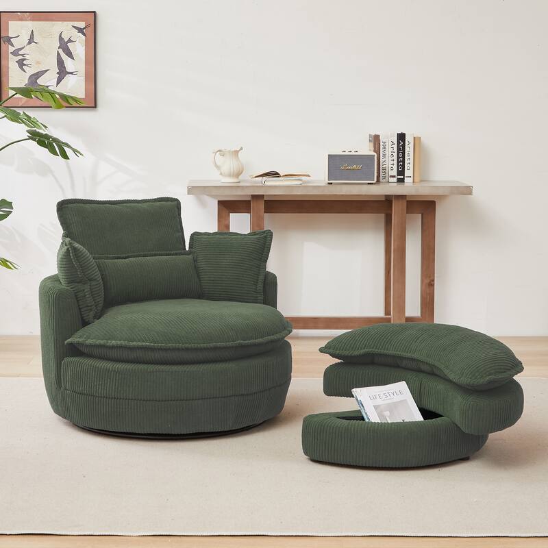 52" Cuddle Sofa Chair with Ottoman for Comfort