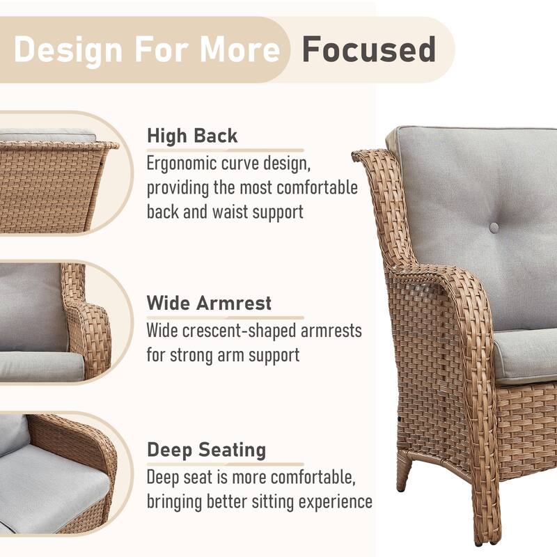 Outdoor Loveseat Sofa 2-Seat Sofa Yellow-Beige - Yellow