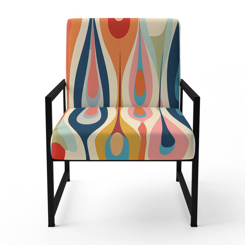 Designart "Retro Abstract Drops XI" Upholstered Modern Geometric Accent Chair and Modern & Contemporary Arm Chair
