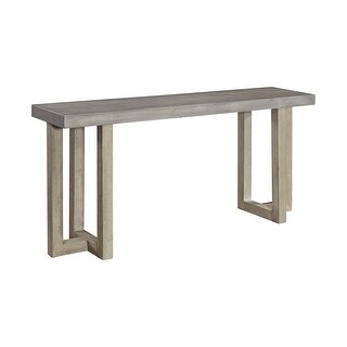 Lizi 67 Inch Sofa Console Table, Hand Applied Faux Concrete Finish ...