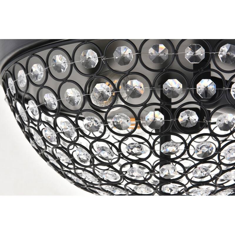 Taye 3 light Matte Black Flush Mount