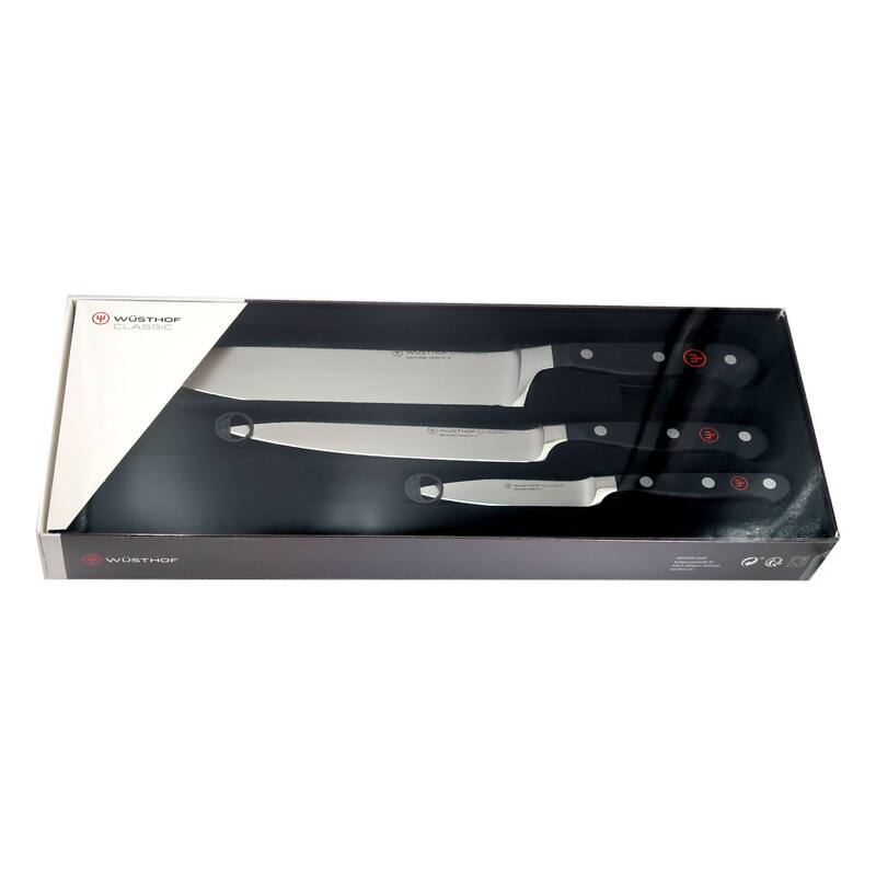Wusthof Classic 3-Piece Chef's Knife Set #1120160301 + WÜSTHOF Classic 6" Cleaver Knive, Black