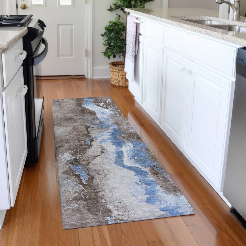 Premium Washable Super Soft Glam Chic Mayfield Rug - Taupe - 2'3" x 7'6"