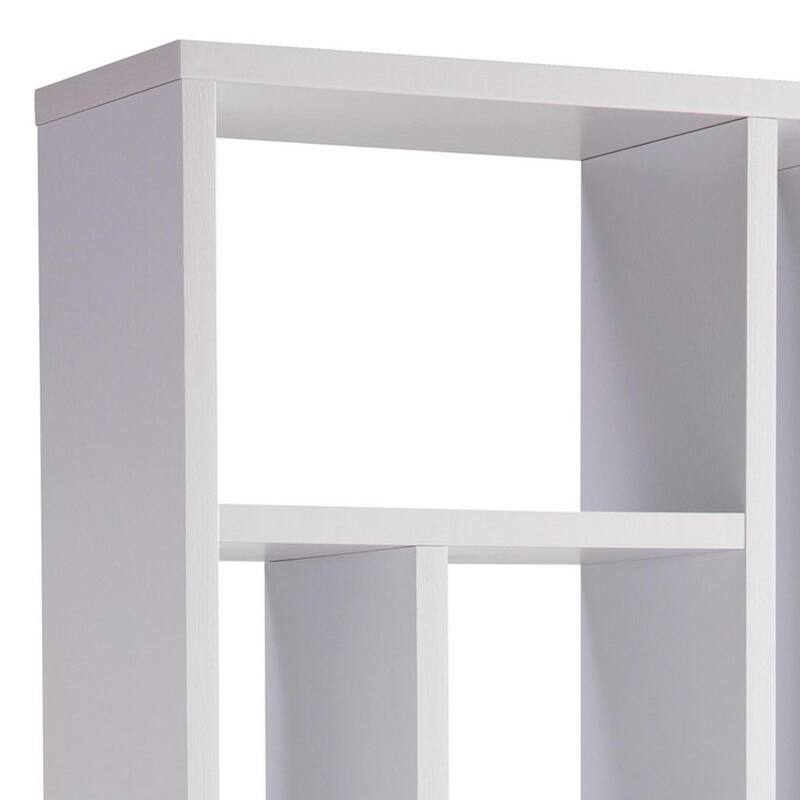 Asa 71 Inch Modern Display Bookshelf, 9 Multi Level Shelves, White Finish