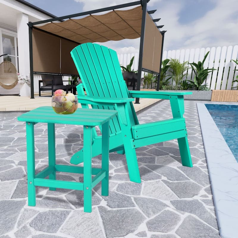 Aoodor Outdoor Adirondack Side Table HDPE End Table - 18"×14.5"