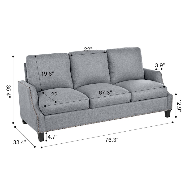 GDFStudio - Polyester 3-Piece Living Room Sofa Furniture Sets for Apartment