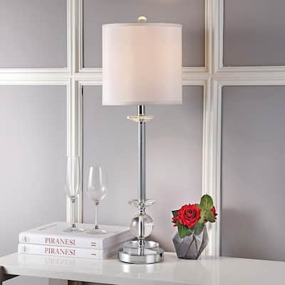 SAFAVIEH Lighting 31-inch Crystal Marla Crystal Candlestick Lamp (Set of 2) - 10"x10"x31"