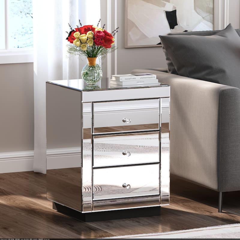 Modern 3-Drawers Nightstand Bedside Table