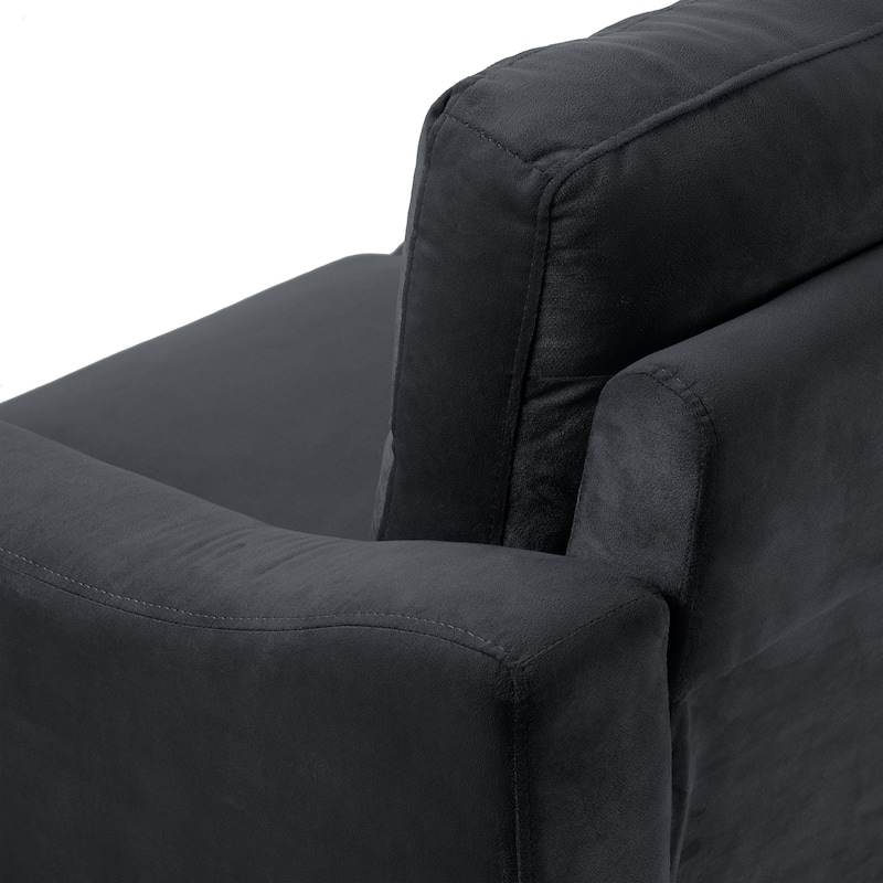 3 Seat Velvet Sectional Sofa, Plush Comfort for Small Spaces