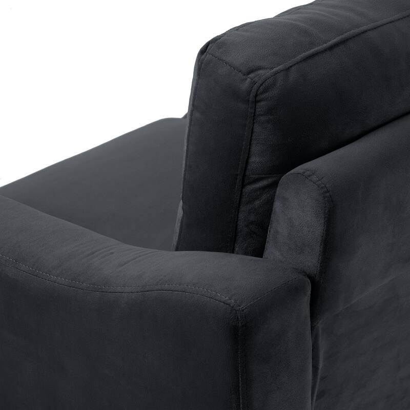 54.3" Velvet 2-Seater Sectional, Detachable Cushions