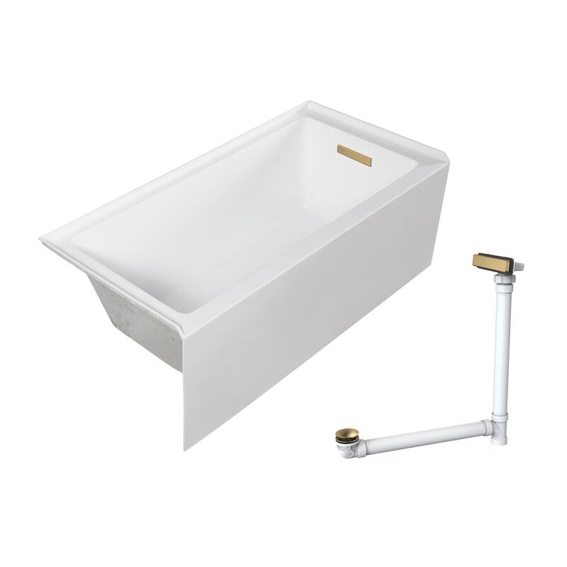 Transolid UATLN603020-R Unity 60" x 30" Three Wall Alcove Acrylic - White / Champagne Bronze