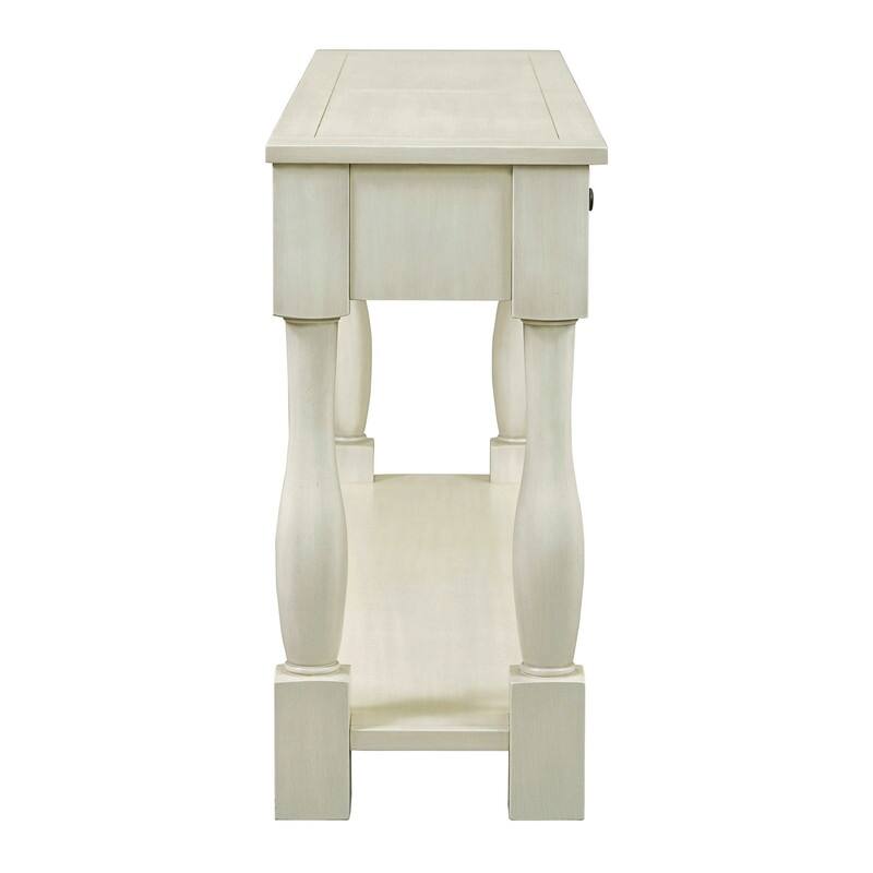 63"Long Console Table with 3 Drawers and Shelf for Entryway and Living Room in Mediterranean Design