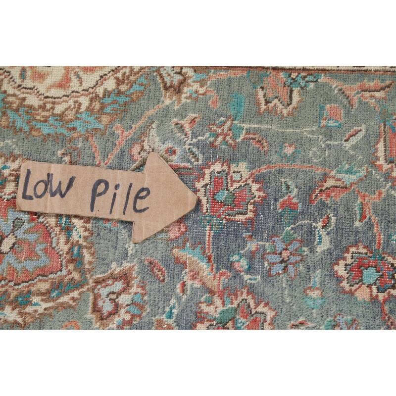 Distressed Floral Tabriz Persian Area Rug Hand-knotted Wool Carpet - 7'9" x 10'8"